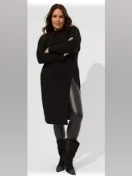torrid Dresses & Skirts - Torrid Long Super Soft, Rib Knit, High Slit, Mock Neck, Long Sleeve Dress Size 4